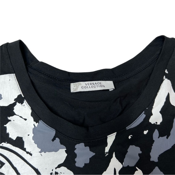 Versace Collection black short sleeve half Medusa cotton t-shirt | Euro XL US M - Picture 3 of 5